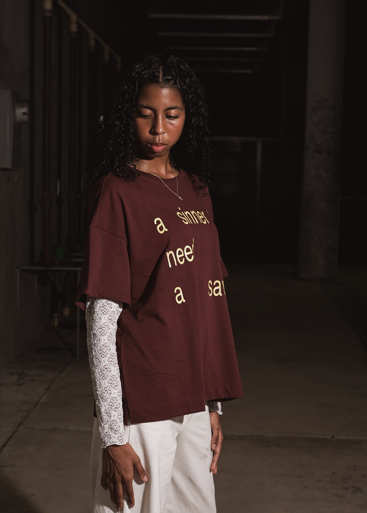 IN NEED OF A SAVIOR TEE - MAROON