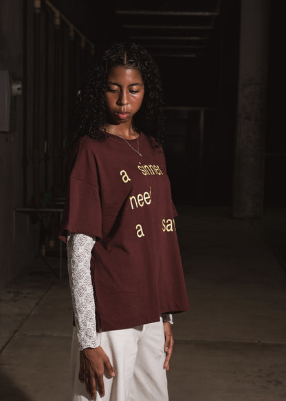 IN NEED OF A SAVIOR TEE - MAROON