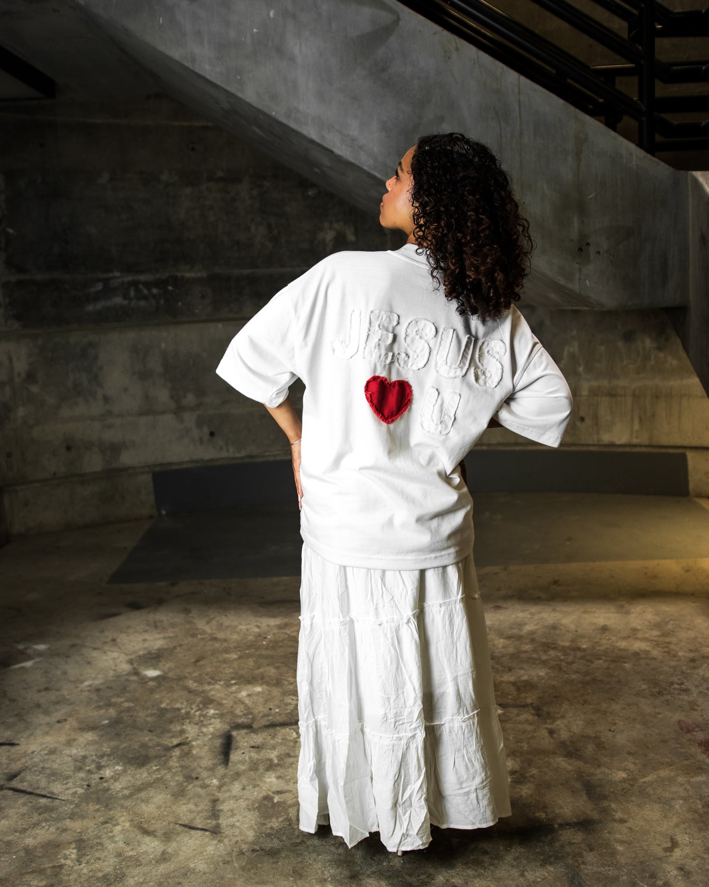 "I <3 JESUS, JESUS <3 U" TEE - WHITE