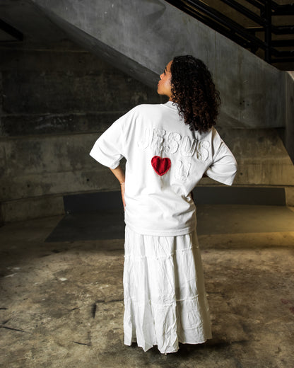 "I <3 JESUS, JESUS <3 U" TEE - WHITE