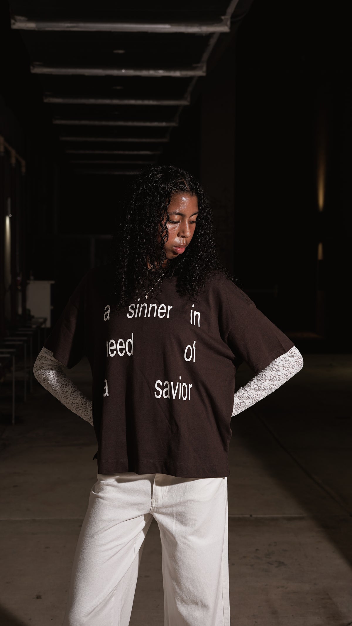 IN NEED OF A SAVIOR TEE - BROWN
