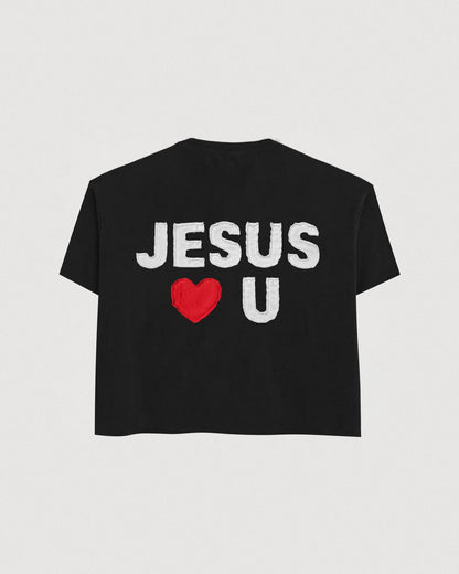 "I <3 JESUS, JESUS <3 U" TEE - BLACK
