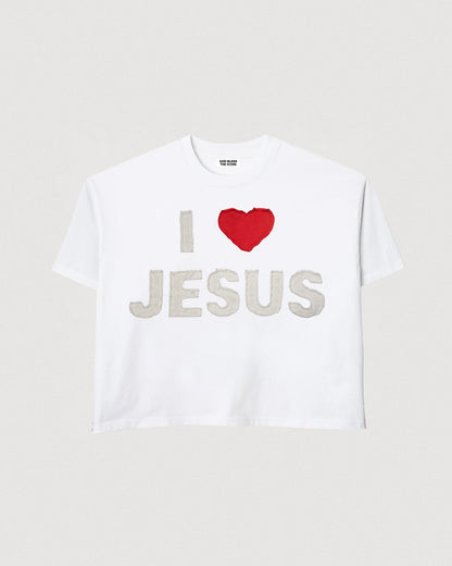 "I <3 JESUS, JESUS <3 U" TEE - WHITE