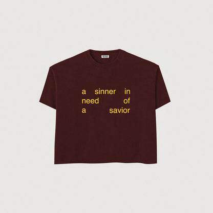 IN NEED OF A SAVIOR TEE - MAROON